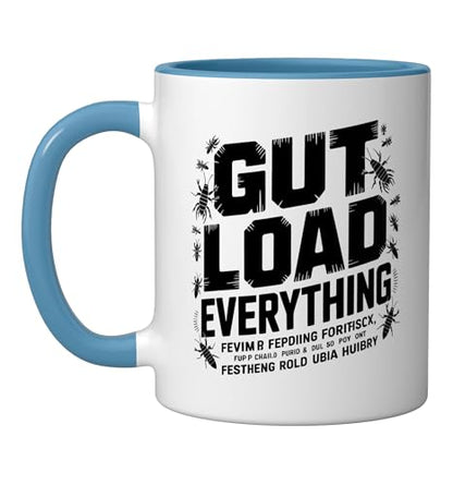 Veiled Chameleon Keeper Gut Loading Feeder Insects Insect Ceramic Mug, Blue/White - color: Blue/White