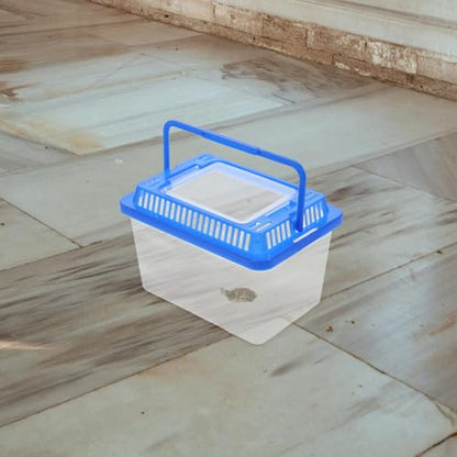 Yardwe 8pcs Turtle Tank with Lid, Portable Plastic Reptile Breeding Box for Tortoise and Small Reptiles, Sturdy Transport and Feeding Enclosure for Indoor Pet Habitat