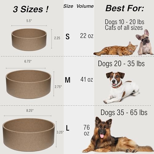 Loving Pets - Dolce Bamboo - Eco-Friendly Pet Bowls & Dishes for Dog, Cats, Puppy Food and Water Dish -Sustainable and Dishwasher Safe, Made with Real Bamboo (Small, Coffee-Brown) - color: Coffee Brown, size: Small Dish