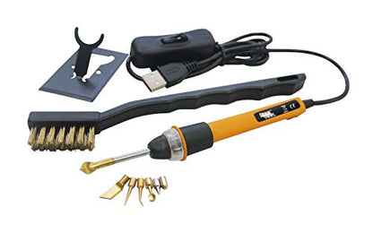 KINGTOOL 3D Printing Smoothing Tool Kit, 3D Printing Modify Finishing Tool, Cleaning Needle, Scarper (USB Powered) (Yellow) - color: Yellow