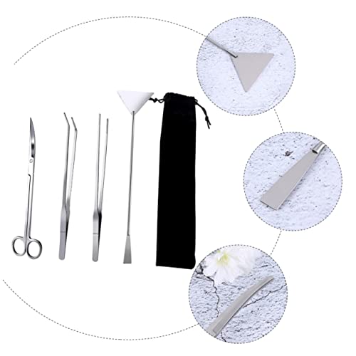 1Set Stainless Steel Aquarium Cleaning Tools Kit Aquatic Plant Tool with Pouch for Fish Tank Maintenance and Plant Trimming and Flexible for Precise Care