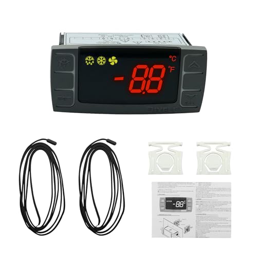 Temperature Controller XR06CX-4N1F1 Fit Commercial Refrigerators/Freezer | 120V 50-60Hz Replace for Dixell Programmable Temperature Controller with Temperature Sensing Probe