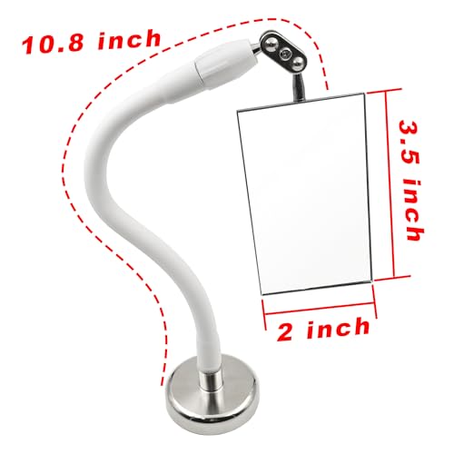 Magnetic Inspection Mirror Tool with 360° Swivel Adjustable Head, Welding Mirror for Mechanics & Automotive, Telescoping Stick for Tight Spaces Blind Spots