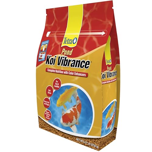 Tetra Pond Koi Vibrance Soft Sticks, Floating Pond Fish Food, 8.27 lbs | Daily Diet for Koi Fish and Ornamental Goldfish, Feed When Water is Above 50 Degrees, Highly Digestible, Clean & Clear Water - size: 8.27 Pound (Pack of 1)