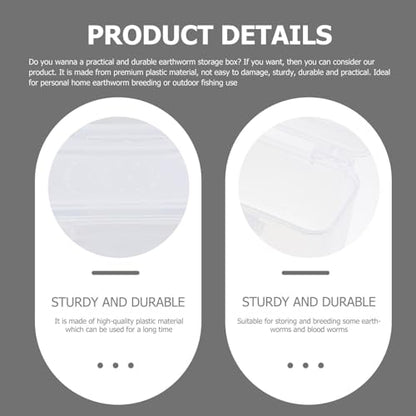 Beavorty 2pcs Breathable Blood Worm Breeding Box Portable Plastic Earthworm Storage Case for Reptile Feeding and Insect Incubation