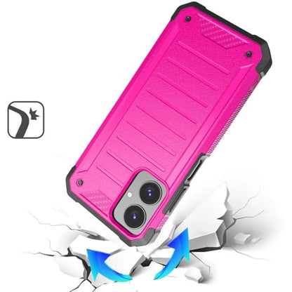 for Cricket Icon 2026 (Regular Version) Premium Tough Hybrid Cover Phone Case + Extreme Band (Pink) - color: Pink