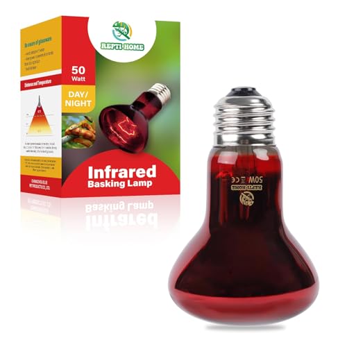 Reptile Heat Lamp,50W Red Basking Spot Lamp Bulb for Chickens Amphibians, Infrared Heat Emitter Light for Coop - size: Infrared 50W 1 Pack
