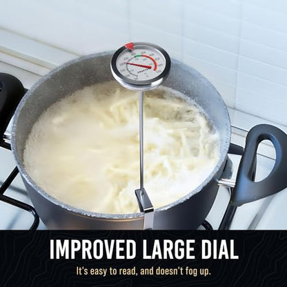 CRAFT911 Candy Thermometer with Pot Clip - Deep Fry Oil Thermometer for Frying and Candle Making (White) - color: Light