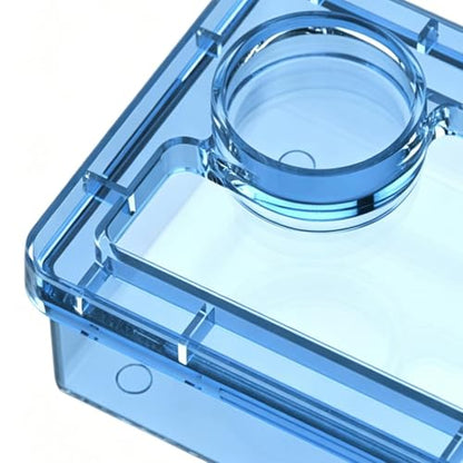 Reptile Bowl Clear Reptile Tank Accessories | Hermit Crab Food Bowl Lizard Feeder for Hermit Crab Frog Spider Chameleon Iguana Lizard Tarantula - color: Blue