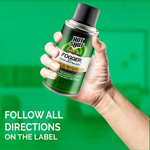 Hot Shot Fogger With Odor Neutralizer 6 Count-2 Ounce Cans (2 Pack), Controls Heavy Insect Infestations | Kills Hidden Bugs on Contact, Use in Apartments, Homes, Attics, Basements, Cabins & More, Treats 2,000 Cu. Ft., Non-Staining - size: 2 Pack, style: O