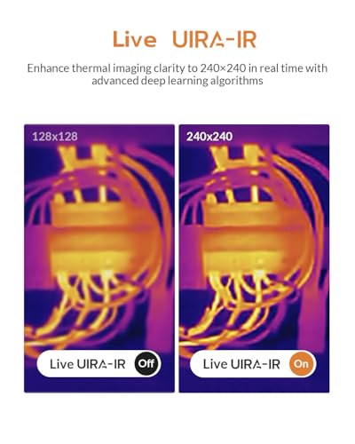 GT16S Thermal Camera,AI Scene Detection,Thermometer Mode | -4°F-1202°F, Temp Alarm, 240×240 UIRA-IR Resolution, Infrared Camera, 11h Runtime, Thermal imager for HVAC Home Inspection