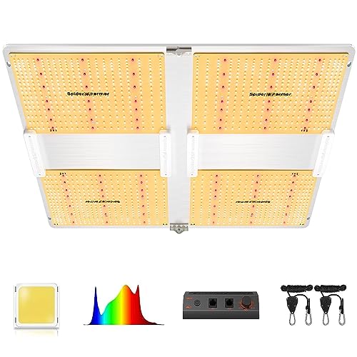 Spider Farmer SF7000 LED Grow Lights for Indoor Plants in 5x5 Grow Tent | 650W Dimmable Full Spectrum Grow Light, Samsung LM301B Diodes 2.8 PPE System for Seed Starting, Vegetables & Bloom - size: 5x5