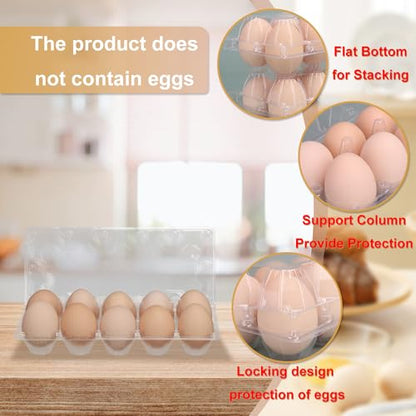 98 Pack Bulk Egg Cartons, Clear Plastic Chicken Egg Holders, Egg Tray Carton Holder for Home & Kitchen, Farm & Market Use, An Eco-Friendly Egg Storage Solution, 10 Grids(Medium Size) - size: 98 Pack Egg Cartons 10 Grids