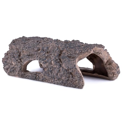 Natural Reptile Hide Basking Platform, Hideout Decor for Aquarium, Fish Tank, Bearded Dragon, Gecko, Shrimp, Betta (Moss Tree Cave, Medium) - color: Moss Tree Cave, size: Medium
