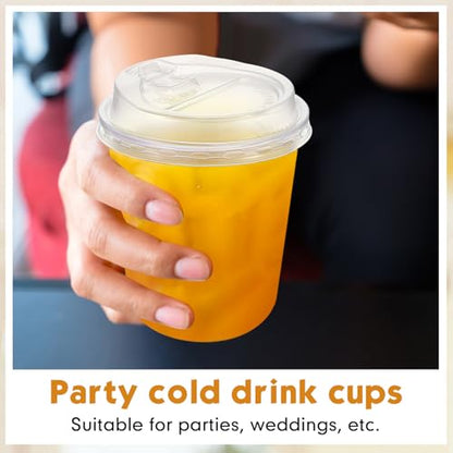Baderke 25 Sets 14 oz Clear Plastic Cups with Lids,Sturdy Iced Coffee Cups with lids, Disposable Plastic Smoothie Cup for Cold Drinks - size: 14oz