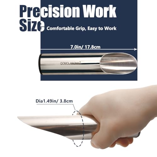 Small Stainless Bonsai Soil Scoop - Garden Handle Scooper for Transplanting, Potting, Digging & Plant Care, Gardening Trowel Tool for Long-Term, Plant Lover Gifts for Women Gardener/ 1 Pcs - color: SV-1