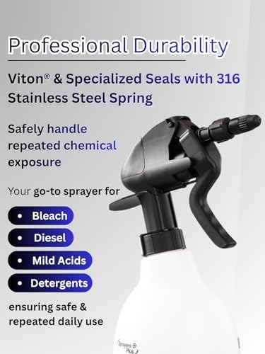 Sprayers Plus 803 Handheld Trigger Chemical Sprayer, Viton & Specialized Seals, Long Reach Cleaning for Lawn and Garden,Bleach Safe with 316 Stainless Steel Spring,General Purpose,1.44Litres - color: 803 General Purpose