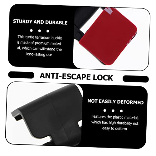 Toyvian 4Pcs Reptile Tank Lock Buckle Escape Prevention Latch for Tortoise and Enclosures Easy Install Feeding Box Secure Clips