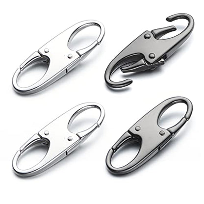 Zpsolution Zipper Clips Anti Theft, Zipper Locks for Backpacks, Purses | Locking Clips for Travel, Theft Deterrent, Double Opening Small Carabiner Clips, Zipper Pull Replacement - color: 2 Black and 2 Silver
