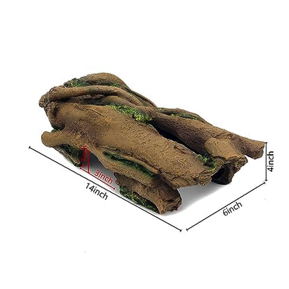 JIHAQUA Aquarium Resin Bark Terrarium Decor Lizard, Snake or Reptile Hide | Spider and Aquarium Fish Hide Cave