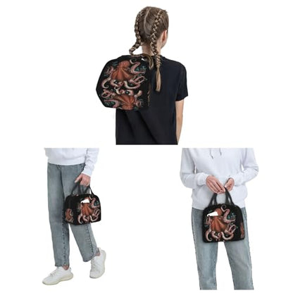 Insulated Lunch Bag Octopus Intertwined Lunch Box for Women Men Reusable Leakproof Lunch Cooler Bag for Office Picnic - color: Octopus Intertwined