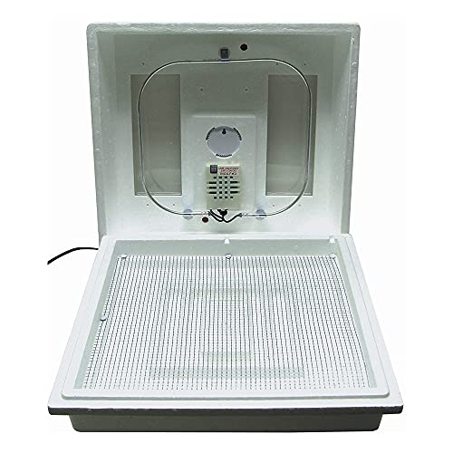 Farm Innovators 2100 Heated Still Air Incubator for 4 Dozen Eggs with Built in Hygrometer, Solid State Circuitry, and 2 Large Viewing Windows, White | 4 dozen egg capacity, built-in hygrometer, solid state circuitry, 2 viewing windows, 40W - color: Still