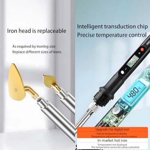 Mini Iron for Crafts and Sewing - 80W Tiny Heat Press with Digital Temperature Control, Portable Travel Iron for Clothes, Shoes, Hats and DIY Projects (Black)