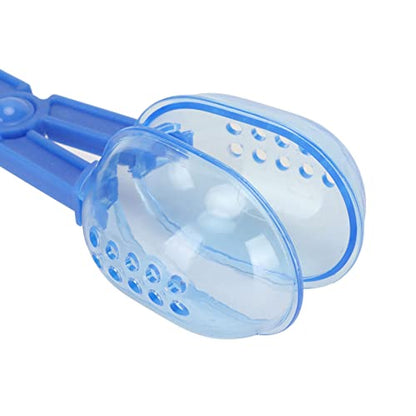 Reptile Feeding Clamp Poop Tongs Reptile Feeding Tool Reptile Poop Scoop with Vents for Tortoise Lizard Spider (Blue)