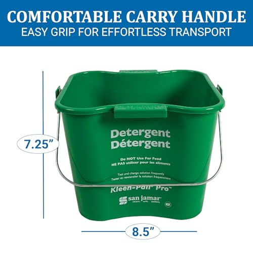 Kleen-Pail 1 1/2 gal Curved Rectangular Bucket, Green, Polypropylene KPP196GN - 1 Each - size: 6 Quarts