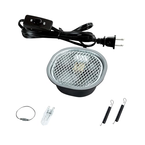G9 Reptile Heat Lamp Combo Kit- 50W UVA Basking Bulb & Low Profile Tank Hood for Bearded Dragons Turtles Lizards Leopard Geckos | Terrarium Heating Lamp with Safety Mesh & Warm White Bulb - color: Warm White