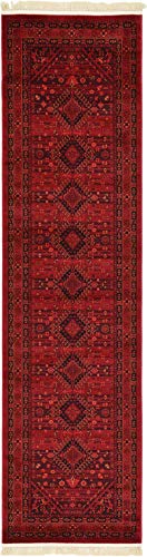Unique Loom Tekke Collection Area Rug - Sheibani (2' 7" x 10' Runner, Red/ Black) - size: 2'7" x 10' (Runner)