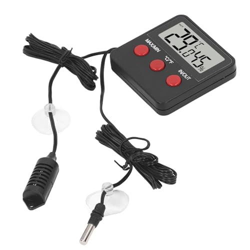 Generic Digital Hygrometer Thermometer with 2 External Probes for Incubator Aquarium Reptile Tank Indoor Outdoor Temperature Humidity Monitor