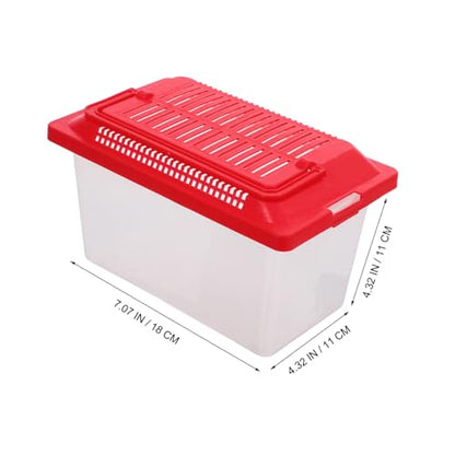 iplusmile Reptile Feeding Tank Portable Handheld Aquarium for Turtles and Pets Transparent Breeding Container Lightweight Design for Home and Travel - size: 18x11cm