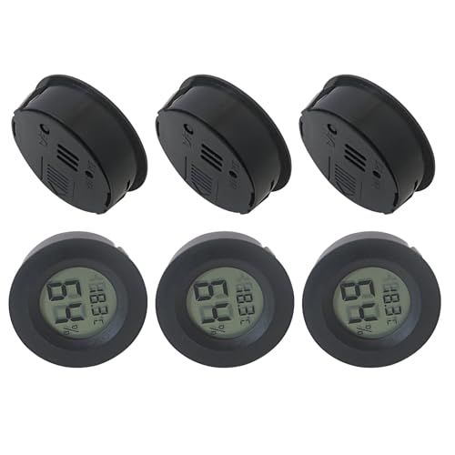 6-Pack Digital Hygrometer Thermometer Set, Mini Humidity Temperature Monitor for Reptile Terrariums and for Greenhouses