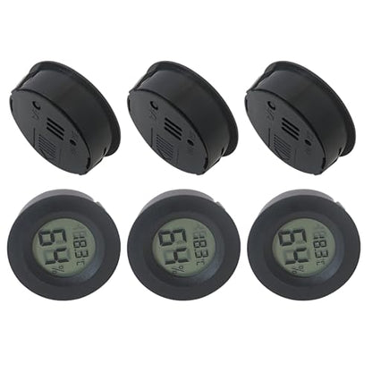 6-Pack Digital Hygrometer Thermometer Set, Mini Humidity Temperature Monitor for Reptile Terrariums and for Greenhouses