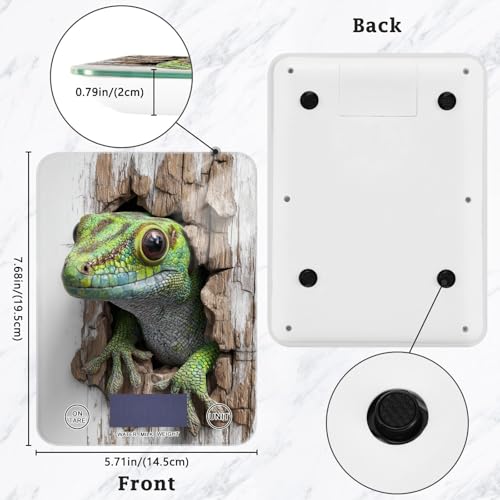Green 3d Reptile roasting portable food scale travel 11lb/0.18oz, 5kg/5g smart kitchen scale for home use with 4 unit for Soap Making Soap Making báscula para pesar alimentos