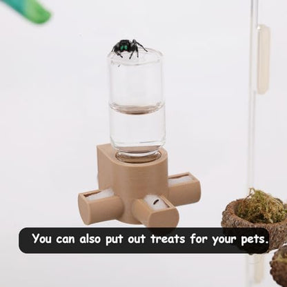 Jumping Spider Water Dispenser, Magnetic Hanging Feeder,Suitable for Jumping Spiders,Tarantulas, Praying Mantises,Arboreal Animals, and Other Small Animal Enclosure Accessories,5ML (Red) - color: Red