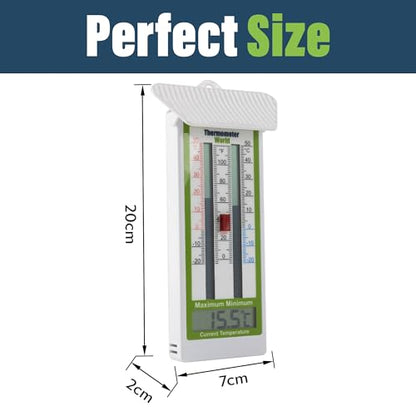 Digital Max Min Thermometer Classic Design - Wall Mounted Temperature Monitor for Garden, Greenhouse or Home