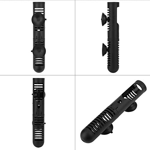 GOTOTOP Fish Heater Protective Case, Aquarium Fish Heater Protective Case Detachable Designed Cover with Suction Cups(No. 0 Protective Sleeve 18.5 cm Long) - size: No. 0 protective sleeve 18.5 cm long