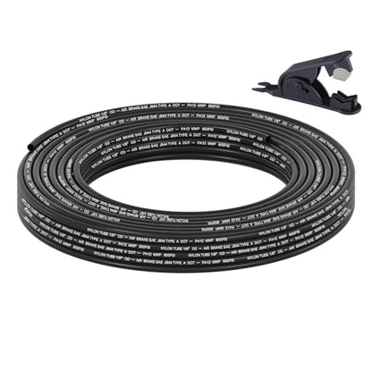 1/8" DOT Air Line, 35FT SAE J844 PA12 Nylon Air Tubing with Cutter | 1/8" DOT-Approved Brake Line, Flexible PA12 Nylon Tubing for Air Suspension Kit, Truck Trailer Brake System & Fluid Transfer - size: 1/8" OD 35FT