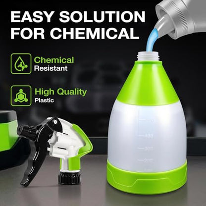 360° Trigger Heavy Duty Spray Bottle 17OZ, Leak Free, 1 PC | Acid& Chemical Resistant, Adjustable Nozzle, Double Mist Trigger Sprayer, Perfect for Car Cleaning and Detailing - size: 17 Ounces