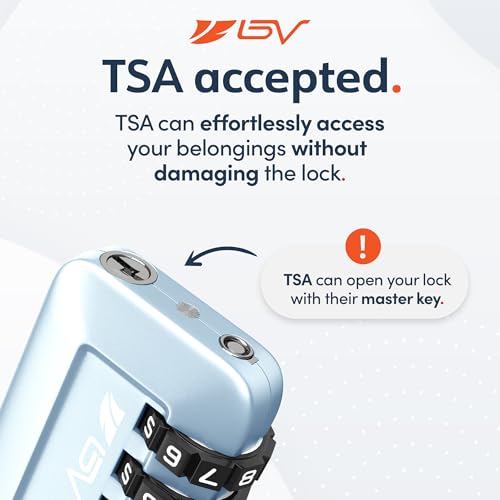 TSA Accepted Luggage Travel Lock, Set-Your-Own Combination Lock for School Gym Locker, Luggage Suitcase Baggage Locks, Filing Cabinets, Toolbox, Case (Arctic Blue, 4 Pack) - color: Arctic Blue 4-Pack