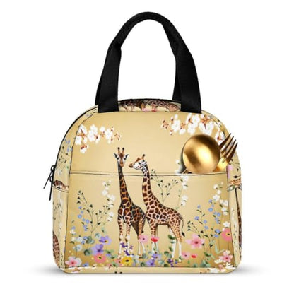 Giraffe Flowers Lunch Bag for Women Men | Insulated Lunch Box Leakproof Food Meal Containers Reusable Foldable 6L Capacity Lunch Tote Bags for Work Picnic Travel - color: style-16