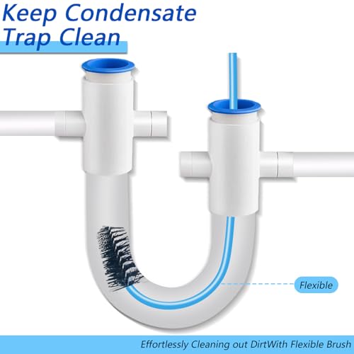 2 PCS Condensate Flexible Drain Brush, 15.7 in Nylon and PVC Drain Line Cleaning Brush, Keep Condensate Traps Clean, for AC Condensate P Trap, Dirt Clean Condensate Drain Trap - style: 2 PCS 15.7 In