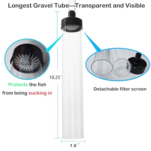 Seltome 7ft-L Aquarium Siphon Vaccum Cleaner Fish Tank Water Changer for Cleaning Gravel & Sand - size: 7ft-L