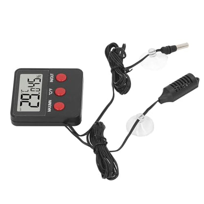 Generic Digital Hygrometer Thermometer with 2 External Probes for Incubator Aquarium Reptile Tank Indoor Outdoor Temperature Humidity Monitor