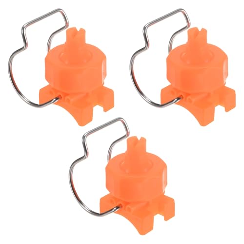 M METERXITY 3-Pack Flat Fan Spray Tips, 2.8mm Pore Plastic Spray Nozzle with Clip Adjustable Atomization Nozzle for 1-1/4" Hose, 0.48 Cubic Meters Per Hour [Orange, 65 Degree] - size: 2.8mm x 1-1/4"