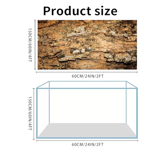 Reptile Terrarium Background 48"×24" 3PCS – Polyester Fabric Bearded Dragon Tank Decor with Gray Rock Bark & Forest Pattern, Non-Reflective & Bubble-Free for Snake Lizard Gecko Vivarium 834