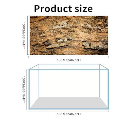 Reptile Terrarium Background 48"×24" 3PCS – Polyester Fabric Bearded Dragon Tank Decor with Gray Rock Bark & Forest Pattern, Non-Reflective & Bubble-Free for Snake Lizard Gecko Vivarium 834