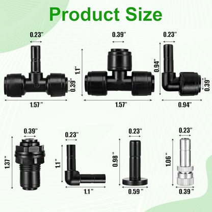 15 Pack Four-Head 1/4 Reptile Mister Nozzles Kit,Reptile Misting | 1/4"Reptile Misting System Fittings,360 Degree Adjustable Misting Spray Nozzles for Aquarium,Vivarium,Plants, Amphibians - size: Four-Head